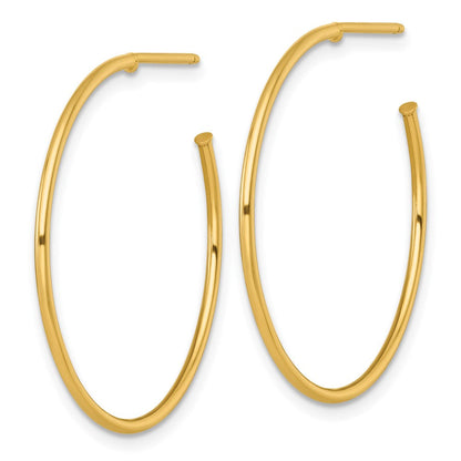 14K Gelbgold 1.2 X 30mm Poliert Stecker Creolen