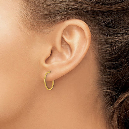 14K Gelbgold 1.2 X 30mm Poliert Stecker Creolen