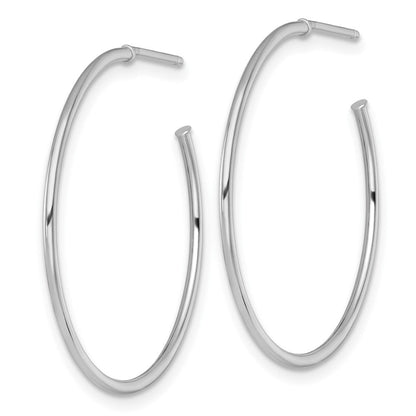 14K Weißgold 1.2 X 30mm Poliert Stecker Creolen