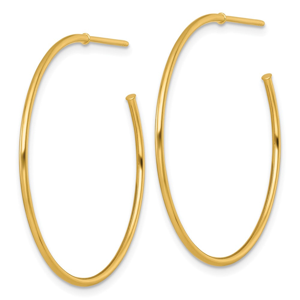 14K Gelbgold 1.2 X 35mm Poliert Stecker Creolen