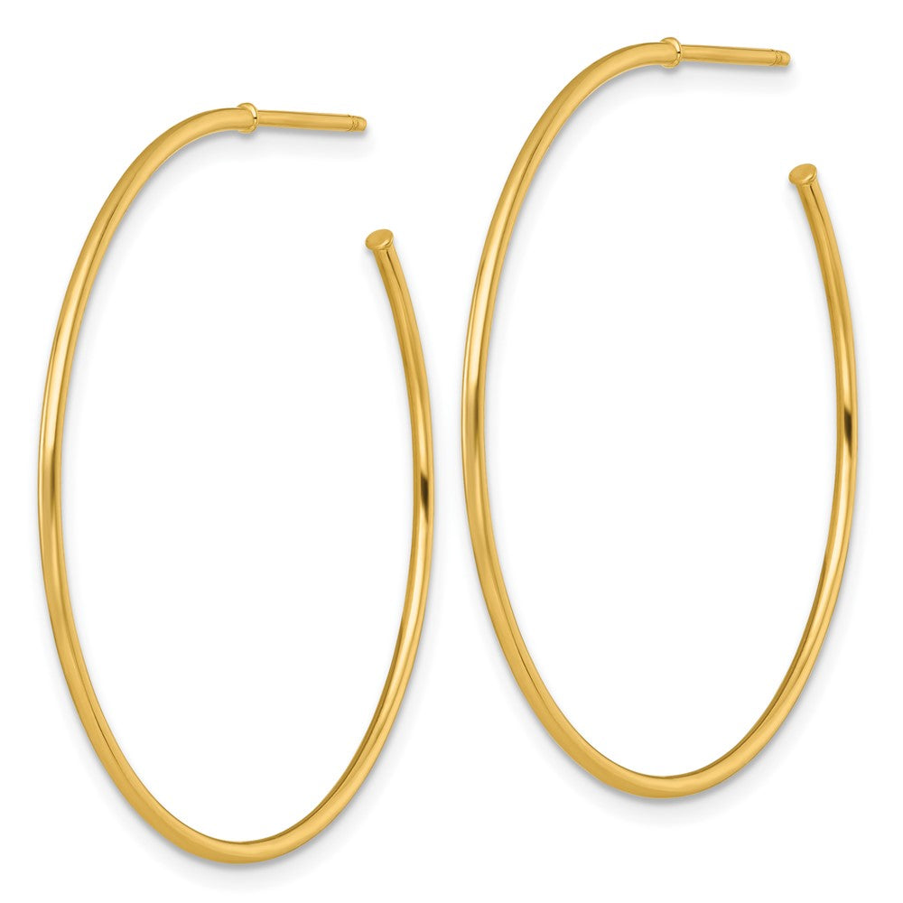 14K Gelbgold 1.2 X 40mm Poliert Stecker Creolen