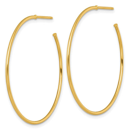 14K Gelbgold 1.2 X 40mm Poliert Stecker Creolen