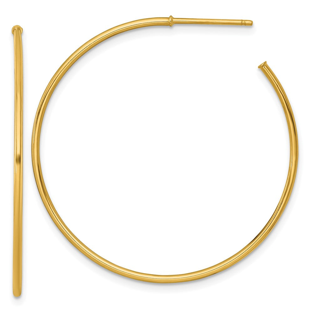 14K Gelbgold 1.2 X 40mm Poliert Stecker Creolen