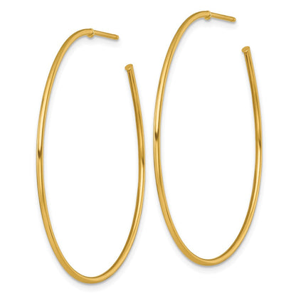 14K Gelbgold 1.2 X 45mm Poliert Stecker Creolen