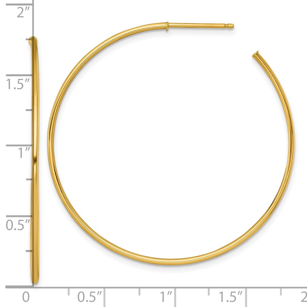 14K Gelbgold 1.2 X 45mm Poliert Stecker Creolen