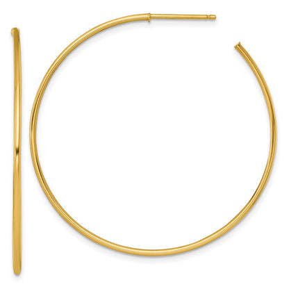 14K Gelbgold 1.2 X 45mm Poliert Stecker Creolen