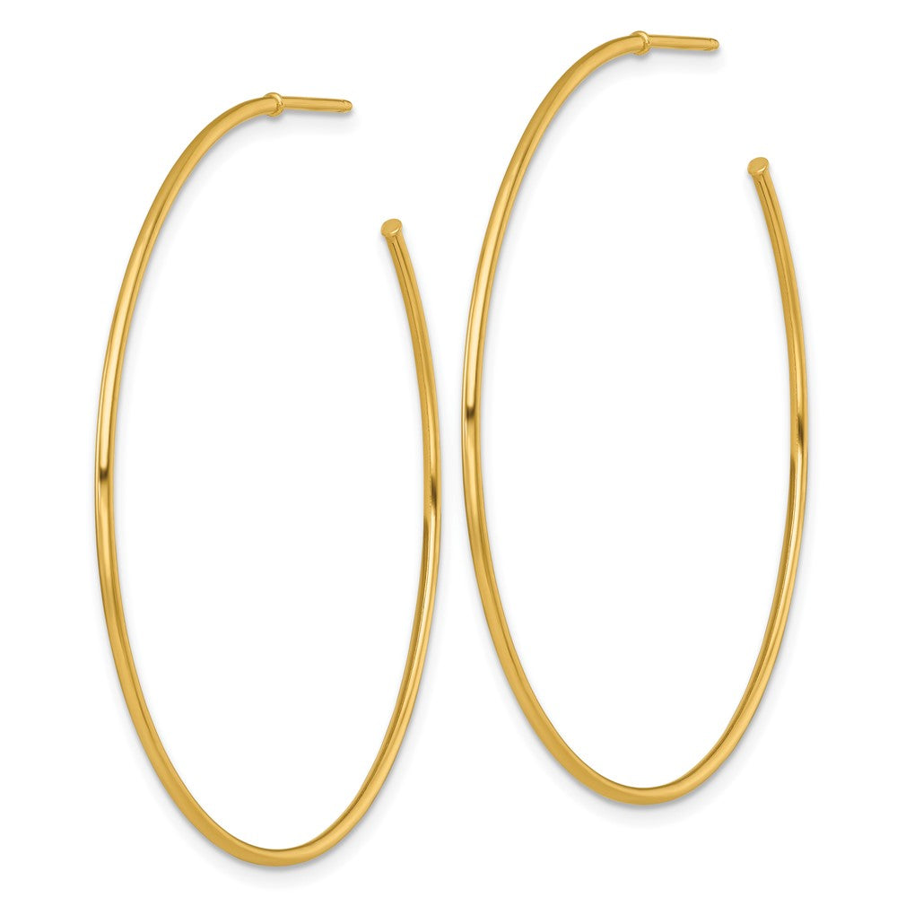 14K Gelbgold 1.2 X 50mm Poliert Stecker Creolen