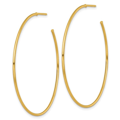 14K Gelbgold 1.2 X 50mm Poliert Stecker Creolen