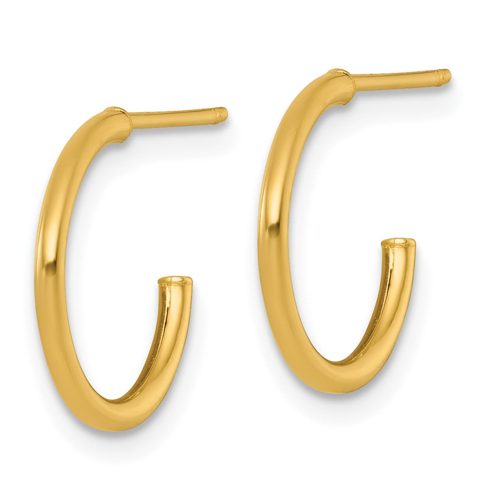 14K Gelbgold 1.5 X 14mm Poliert Stecker Creolen