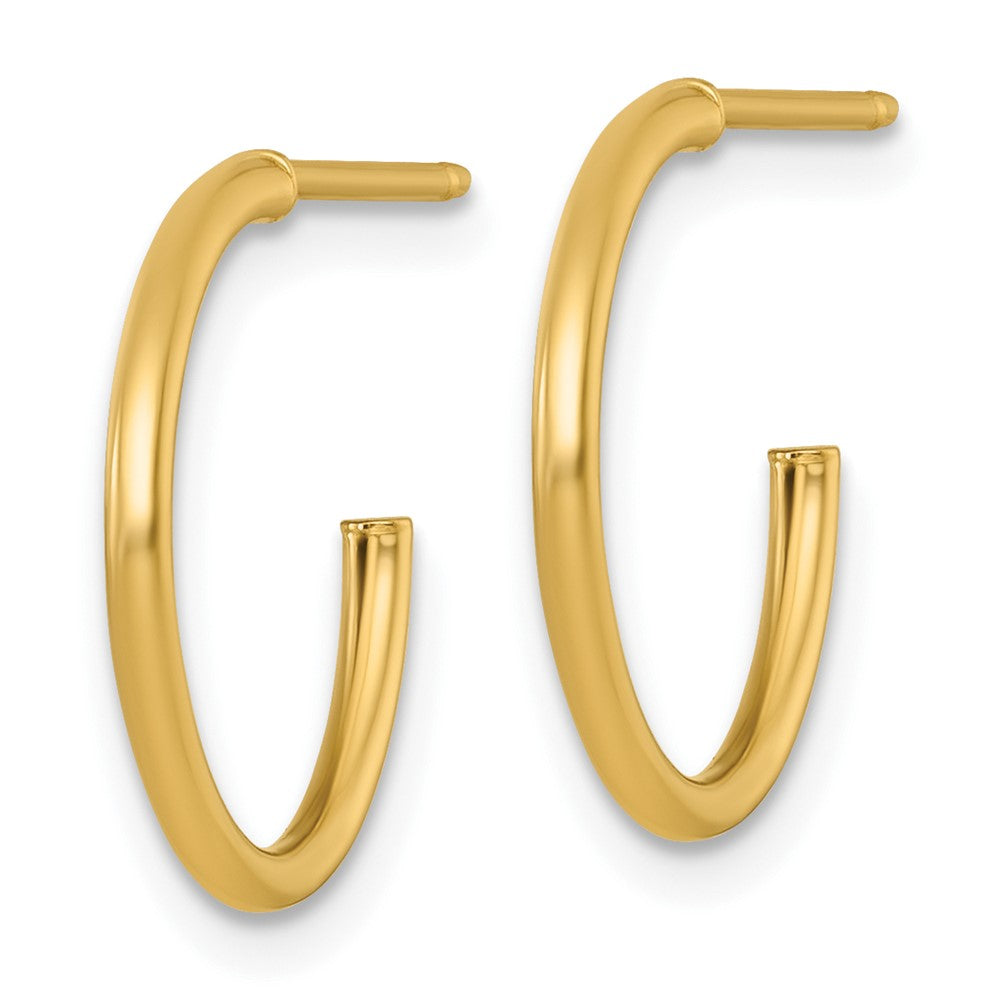 14K Gelbgold 1.5 X 16mm Poliert Stecker Creolen