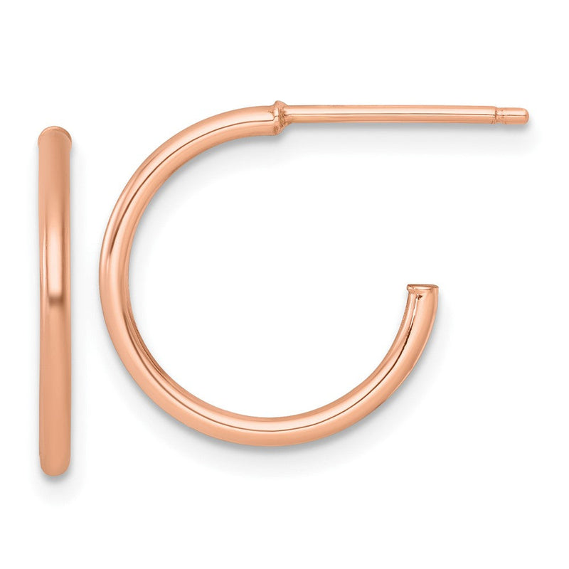 14K Roségold 1.5 X 16mm Poliert Stecker Creolen