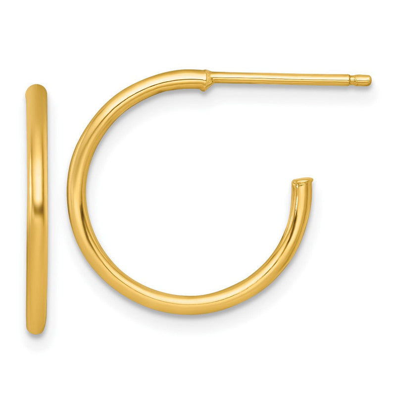14K Gelbgold 1.5 X 18mm Poliert Stecker Creolen