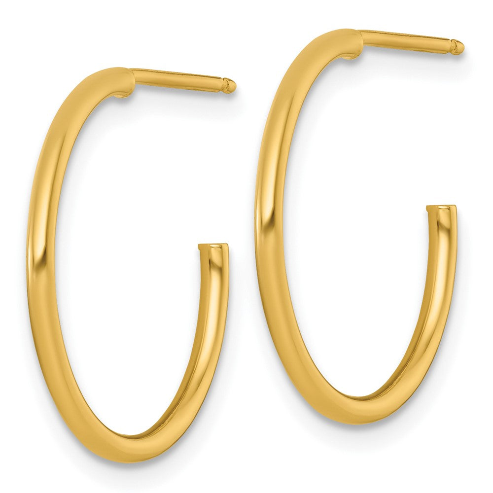 14K Gelbgold 1.5 X 20mm Poliert Stecker Creolen