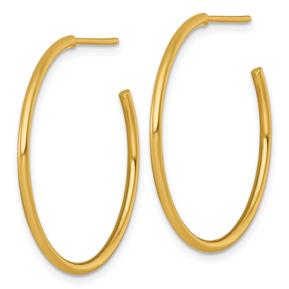 14K Gelbgold 1.5 X 30mm Poliert Stecker Creolen
