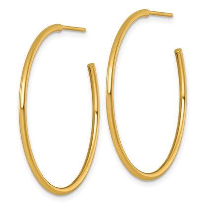 14K Gelbgold 1.5 X 35mm Poliert Stecker Creolen