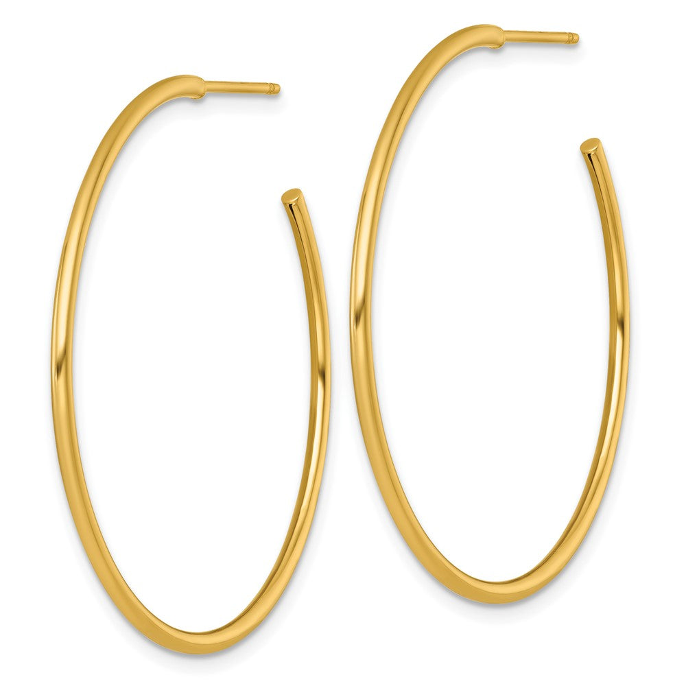 14K Gelbgold 1.5 X 40mm Poliert Stecker Creolen