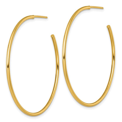 14K Gelbgold 1.5 X 45mm Poliert Stecker Creolen