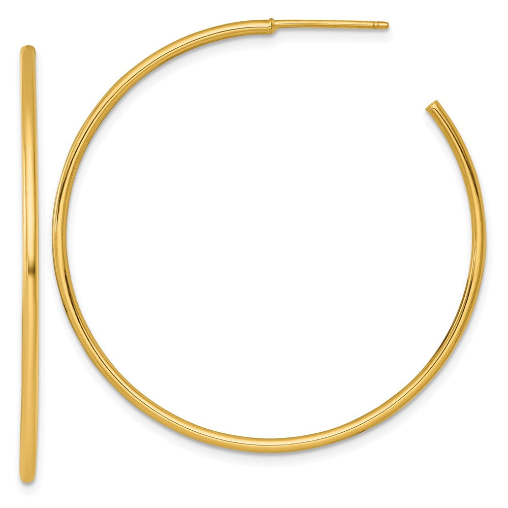 14K Gelbgold 1.5 X 45mm Poliert Stecker Creolen