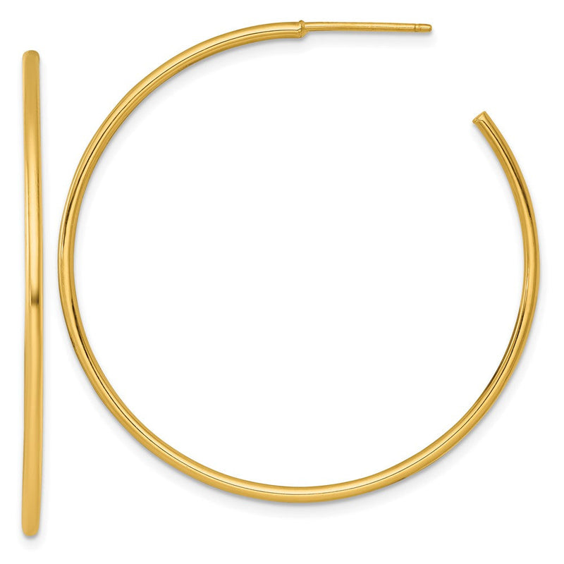 14K Gelbgold 1.5 X 45mm Poliert Stecker Creolen