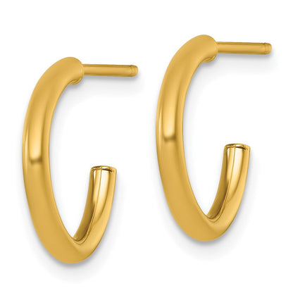 14K Gelbgold 2.0 X 15mm Poliert Stecker Creolen