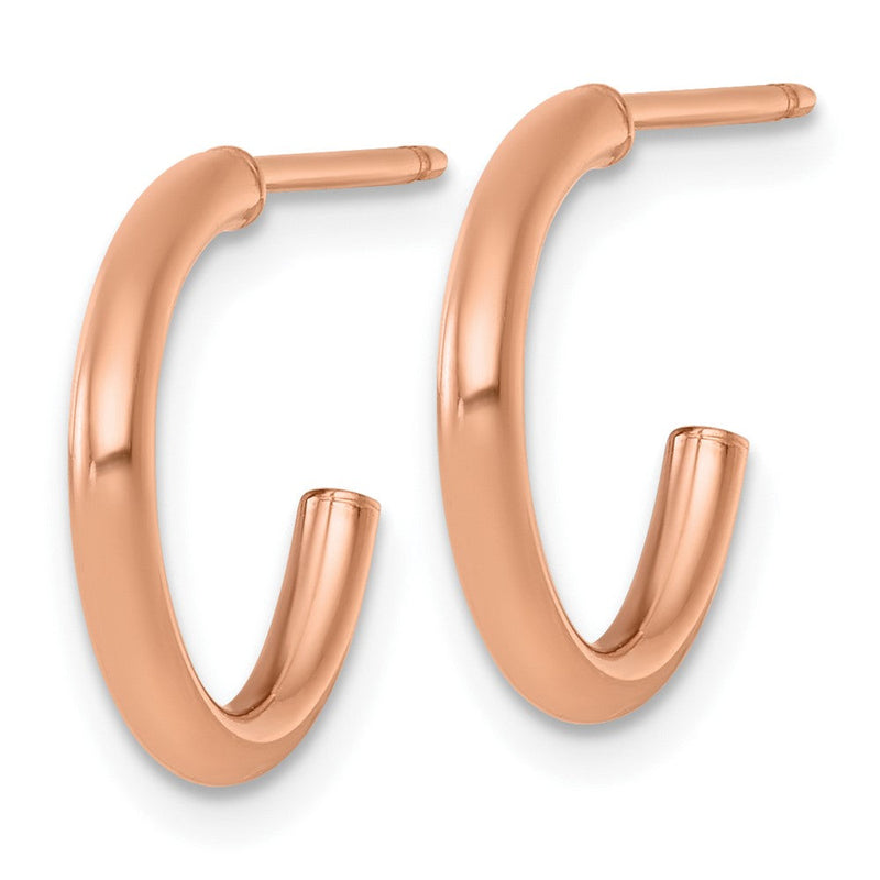 14K Roségold 2.0 X 15mm Poliert Stecker Creolen