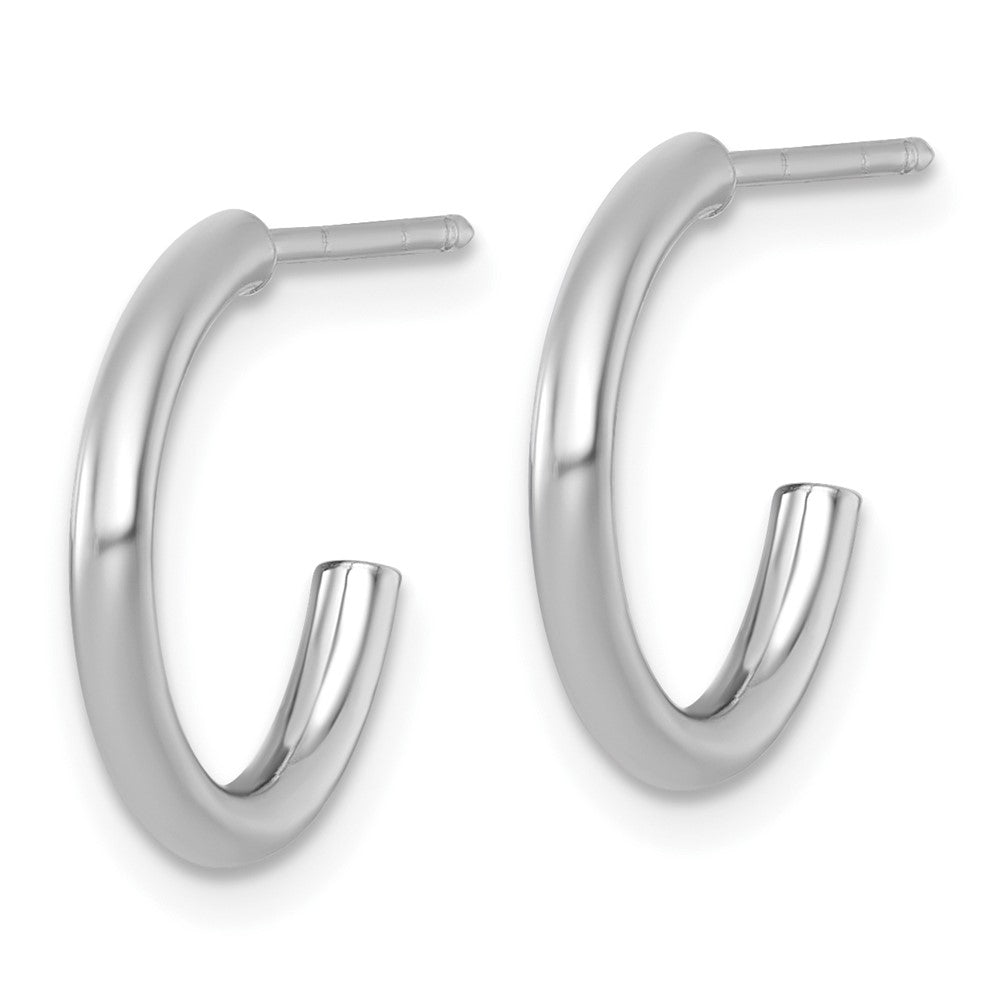 14K Weißgold 2.0 X 15mm Poliert Stecker Creolen