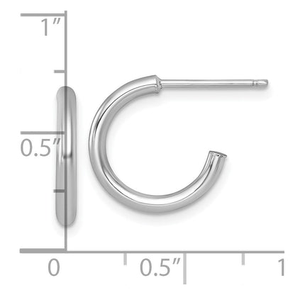 14K Weißgold 2.0 X 15mm Poliert Stecker Creolen