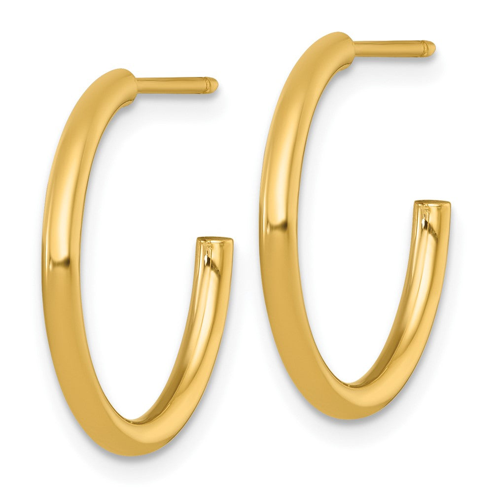 14K Gelbgold 2.0 X 20mm Poliert Stecker Creolen