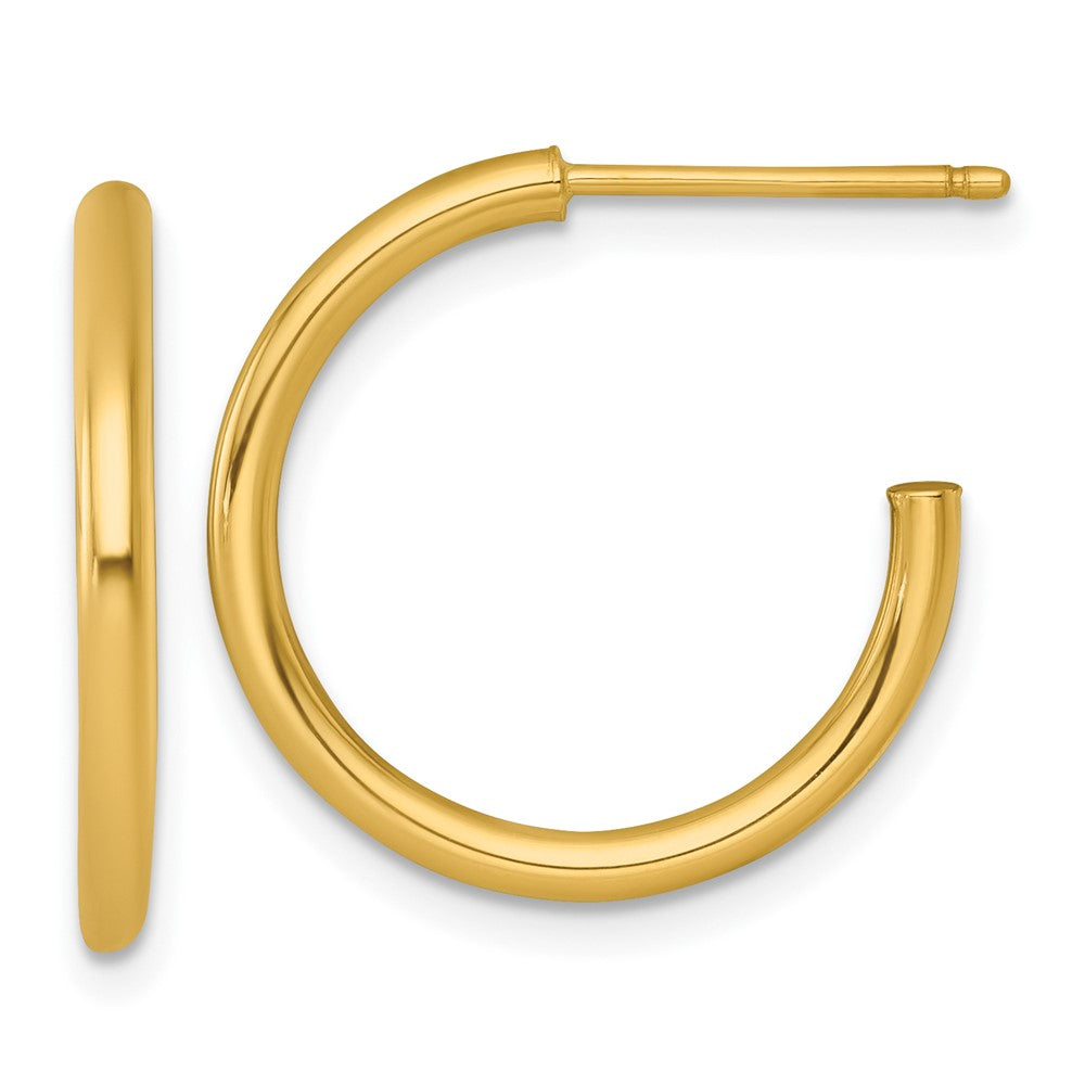 14K Gelbgold 2.0 X 20mm Poliert Stecker Creolen