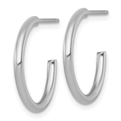14K Weißgold 2.0 X 20mm Poliert Stecker Creolen