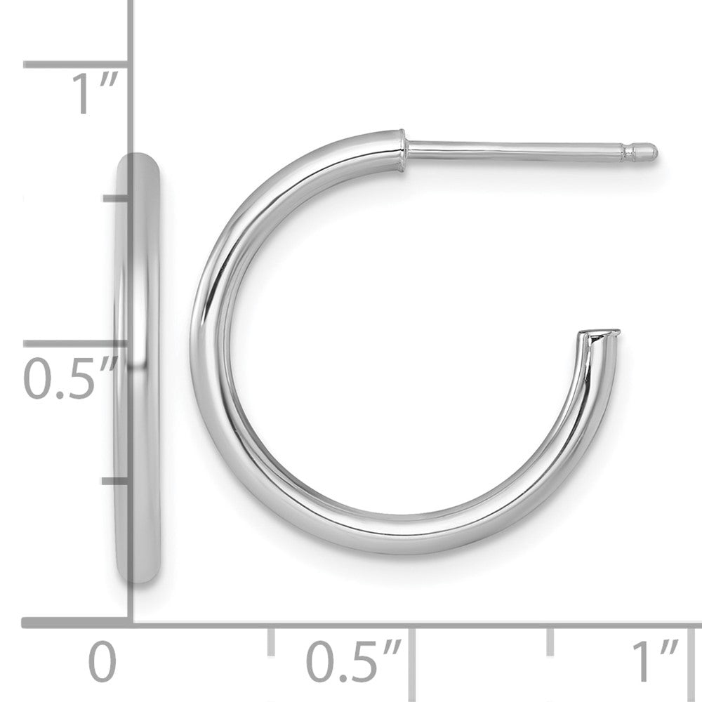 14K Weißgold 2.0 X 20mm Poliert Stecker Creolen