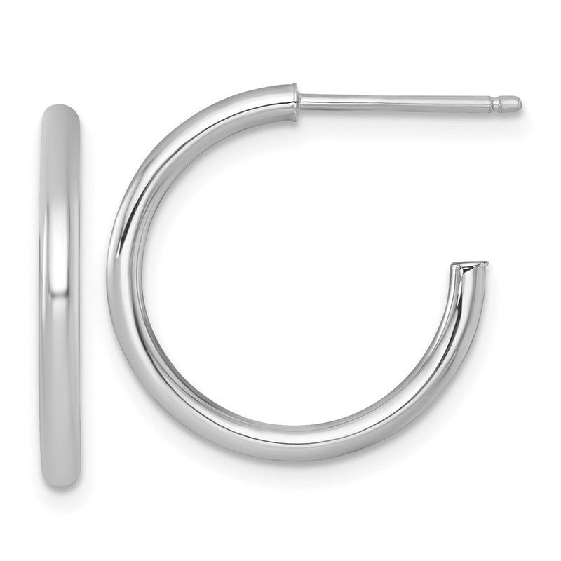 14K Weißgold 2.0 X 20mm Poliert Stecker Creolen