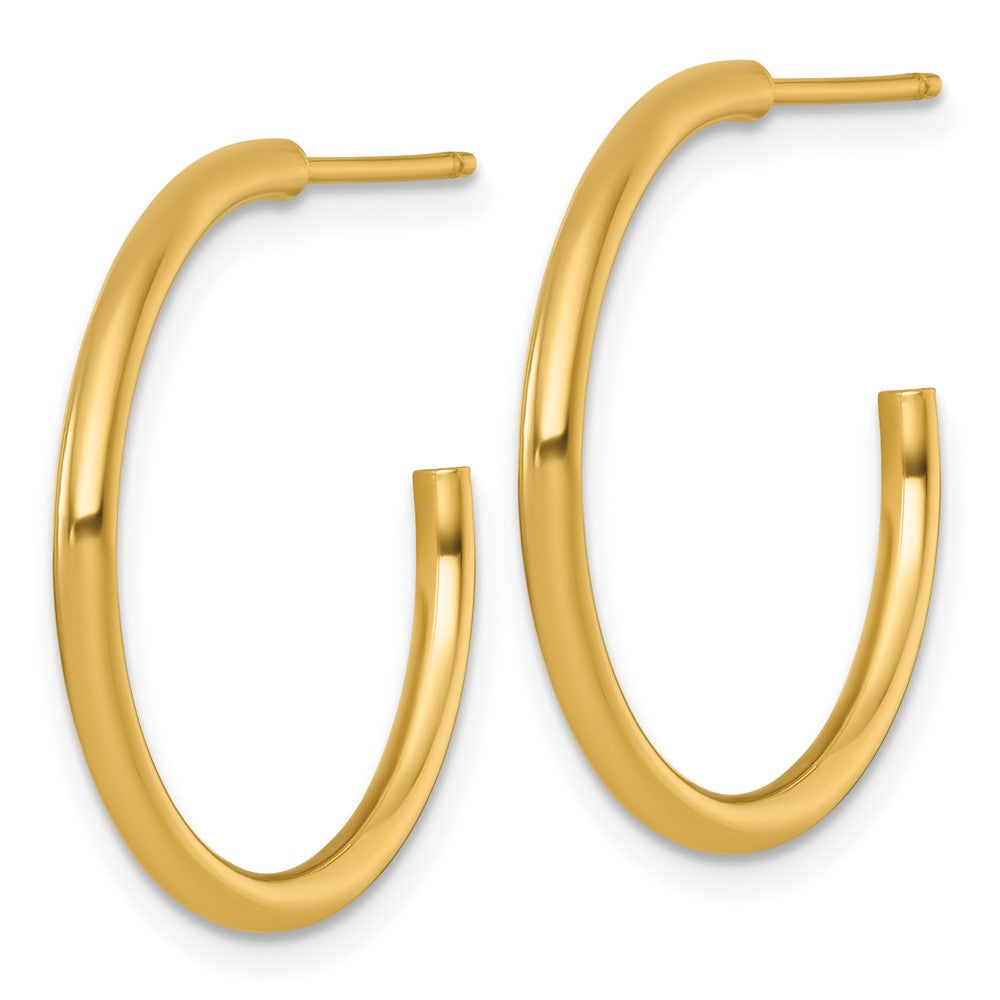 14K Gelbgold 2.0 X 25mm Poliert Stecker Creolen