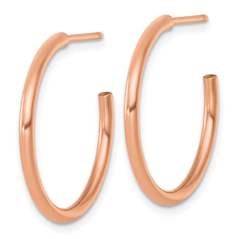 14K Roségold 2.0 X 25mm Poliert Stecker Creolen