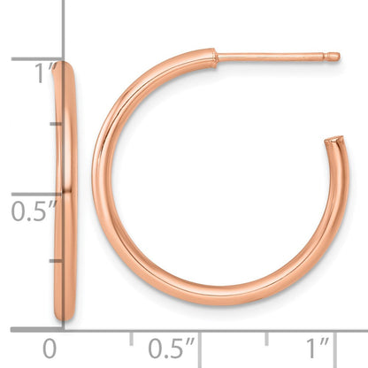 14K Roségold 2.0 X 25mm Poliert Stecker Creolen