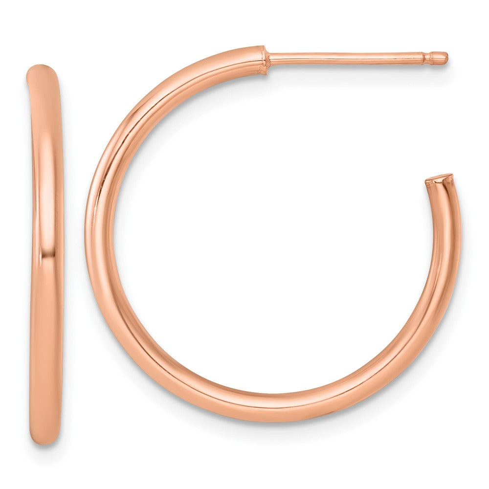 14K Roségold 2.0 X 25mm Poliert Stecker Creolen