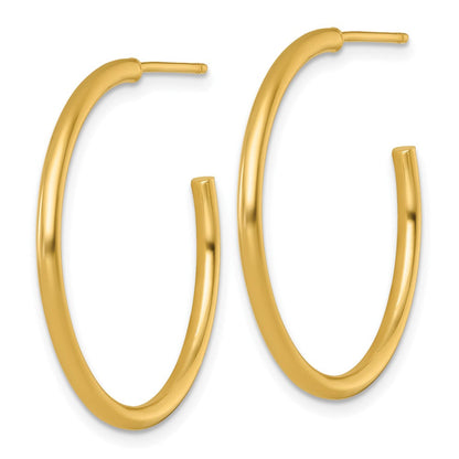 14K Gelbgold 2.0 X 30mm Poliert Stecker Creolen