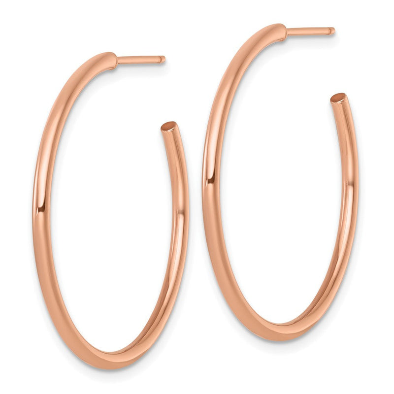 14K Roségold 2.0 X 35mm Poliert Stecker Creolen