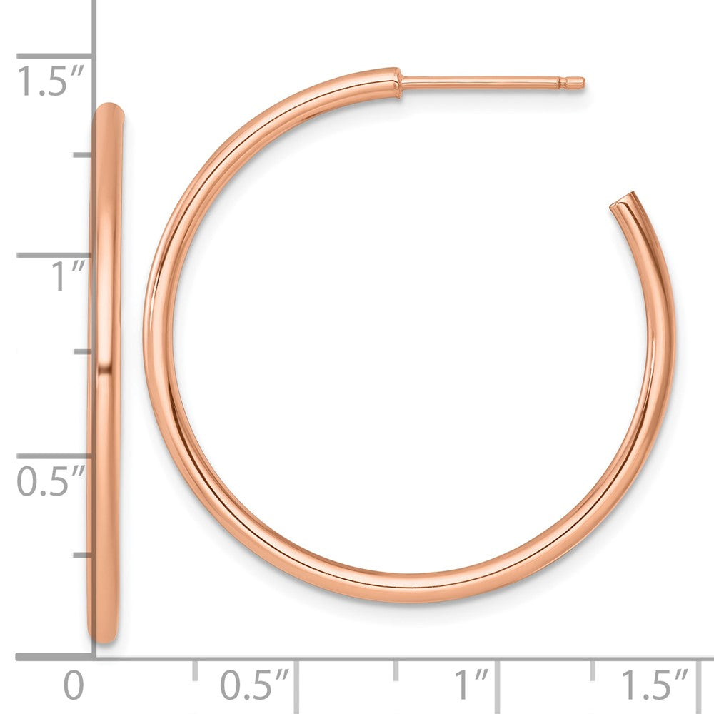 14K Roségold 2.0 X 35mm Poliert Stecker Creolen
