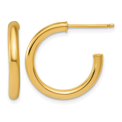 14K Gelbgold 2.5 X 20mm Poliert Stecker Creolen