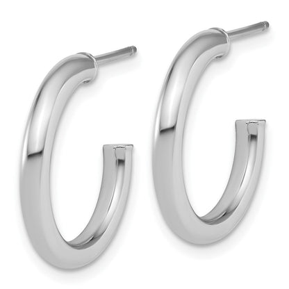 14K Weißgold 2.5 X 20mm Poliert Stecker Creolen