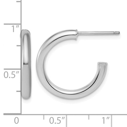 14K Weißgold 2.5 X 20mm Poliert Stecker Creolen