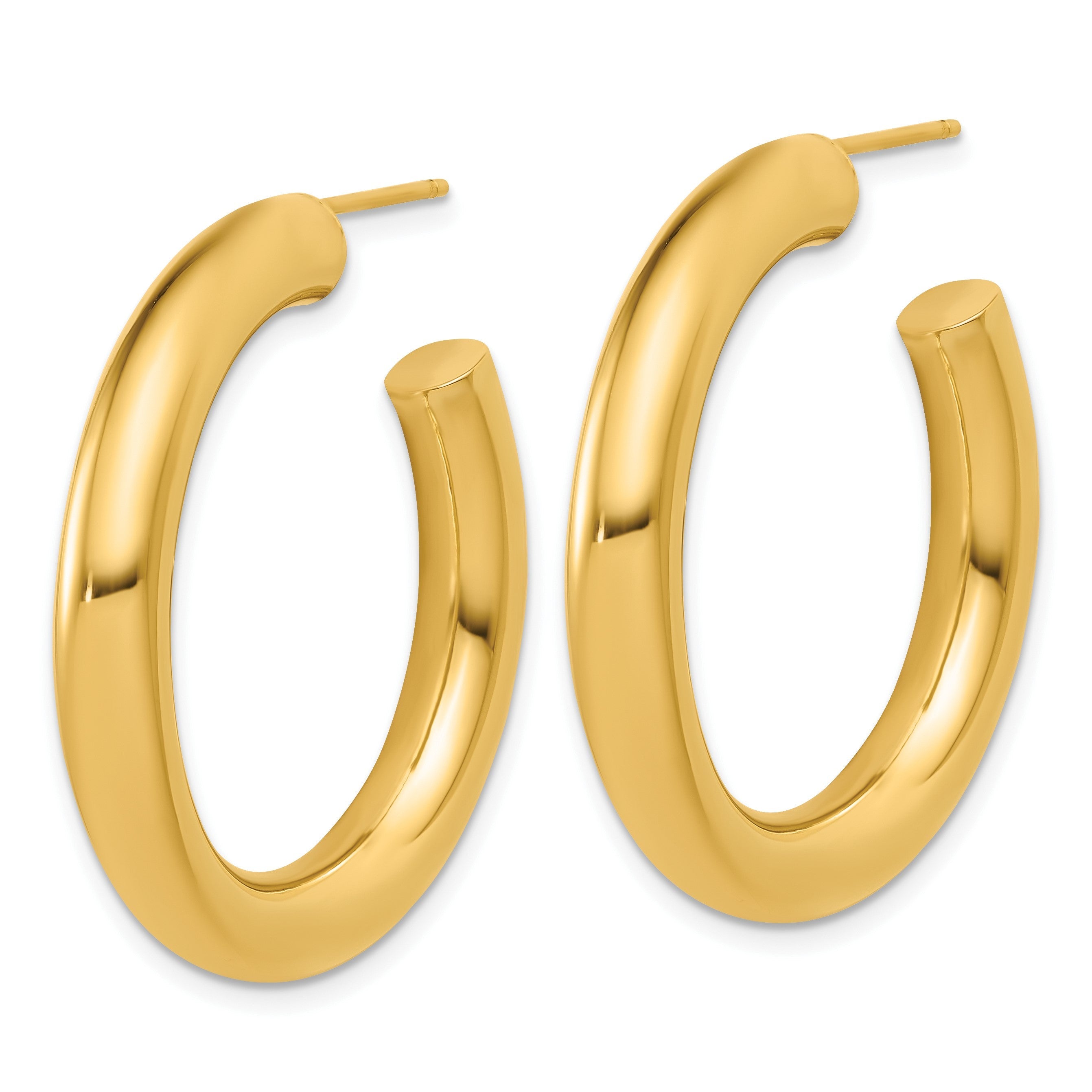 14K Gelbgold Poliert 5.0 X 35mm Röhre C-hoop Ohrstecker