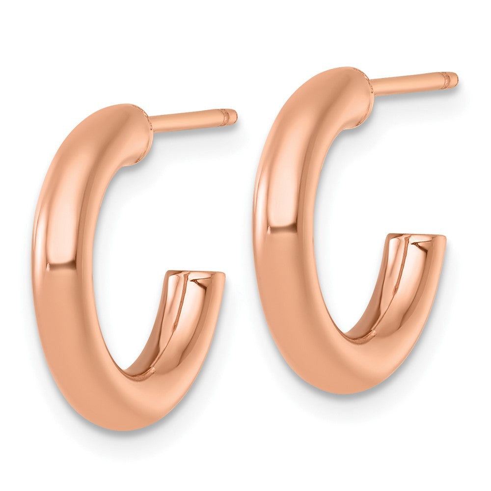 14K Roségold 3.0 X 16mm Poliert Stecker Creolen