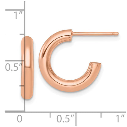 14K Roségold 3.0 X 16mm Poliert Stecker Creolen