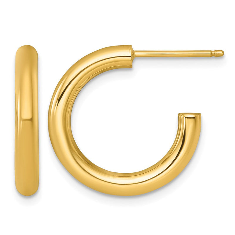 14K Gelbgold 3.0 X 20mm Poliert Stecker Creolen