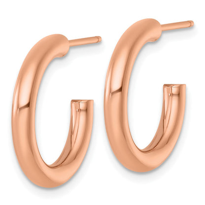 14K Roségold 3.0 X 20mm Poliert Stecker Creolen