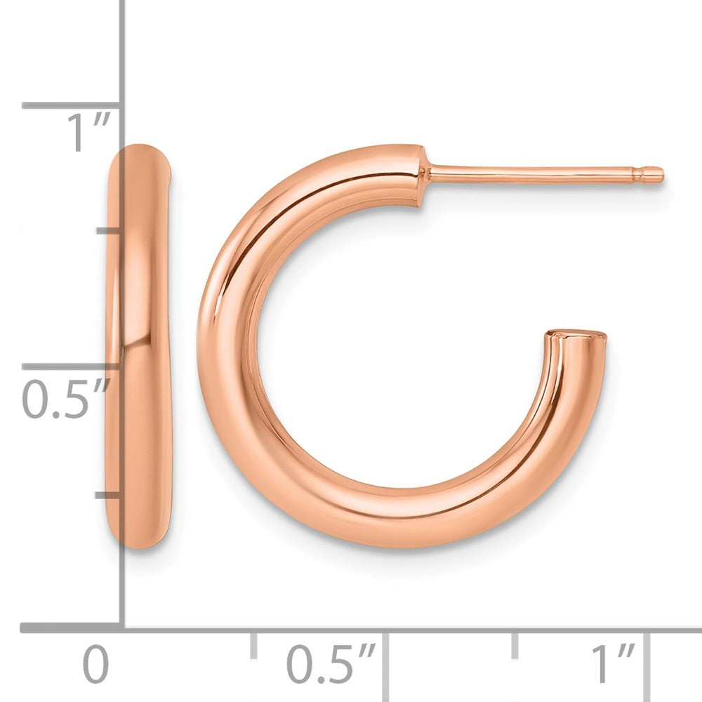 14K Roségold 3.0 X 20mm Poliert Stecker Creolen