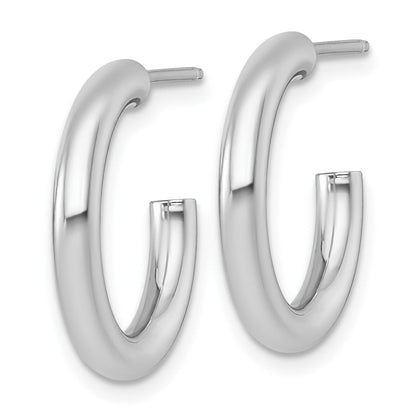 14K Weißgold 3.0 X 20mm Poliert Stecker Creolen