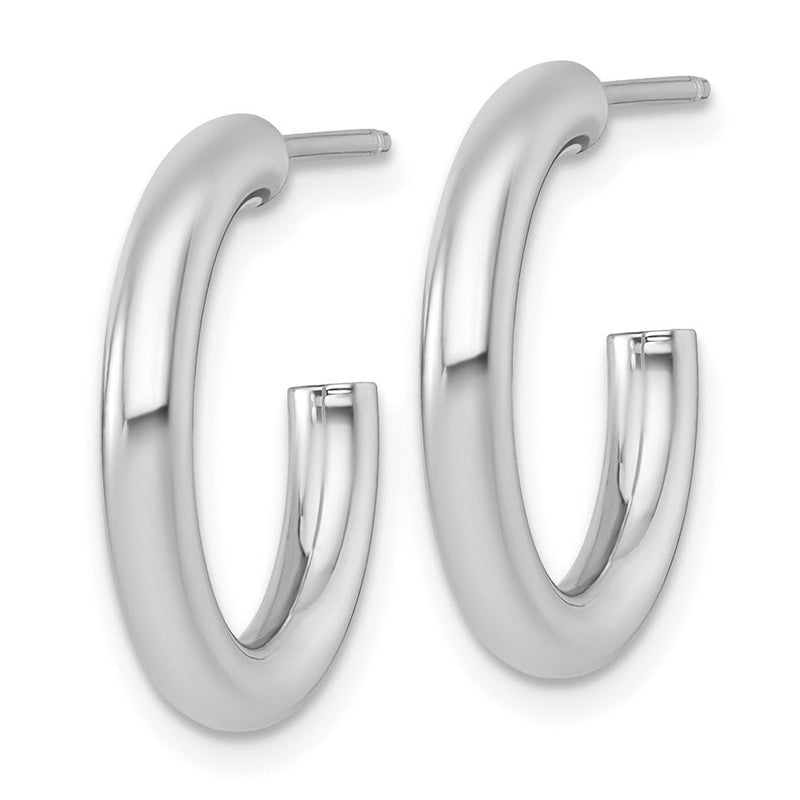 14K Weißgold 3.0 X 20mm Poliert Stecker Creolen